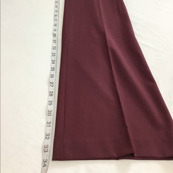 Theory Burgundy Demitria Good Wool Mid Rise Pants New With Tag 
Size 0 - Picture 12 of 14